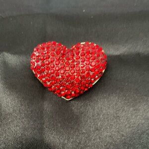 Red Heart Crystal Brooch 2330